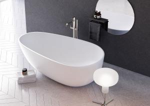 "Cadero" freistehende Badewanne aus senstone® mit 5 Jahren Garantie | Lapidispa® 170 x 88 x 56 cm
