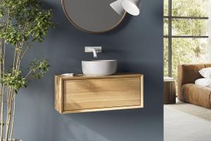 "Univo plus" Waschtischunterschrank aus Massivholz mit 1 Schubfach | Lapidispa® 