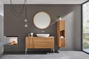 "Geo" Hochschrank aus Massivholz mit 2 Türen, 1 Fach | Lapidispa® 