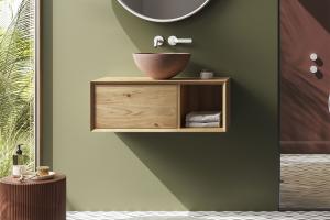 "Univo plus" Waschtischunterschrank 1 Schubfach,1 Fach aus Massivholz | Lapidispa® 