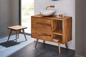 "Cubista" Waschtischunterschrank aus Massivholz | Lapidispa® 