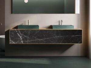 "Siro²" Waschtischunterschrank aus Massivholz mit 4 Schubfächer von Lapidispa® 