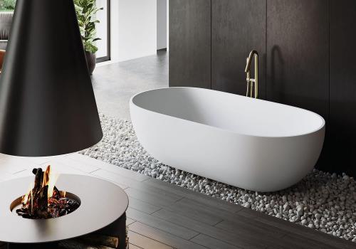 "Sita" freistehende Badewanne aus senstone® mit 5 Jahren Garantie | Lapidispa® 