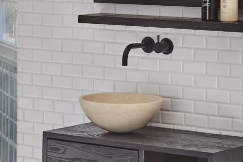 "Lao" Aufsatzwaschtisch aus Marmor beige | Lapidispa® 